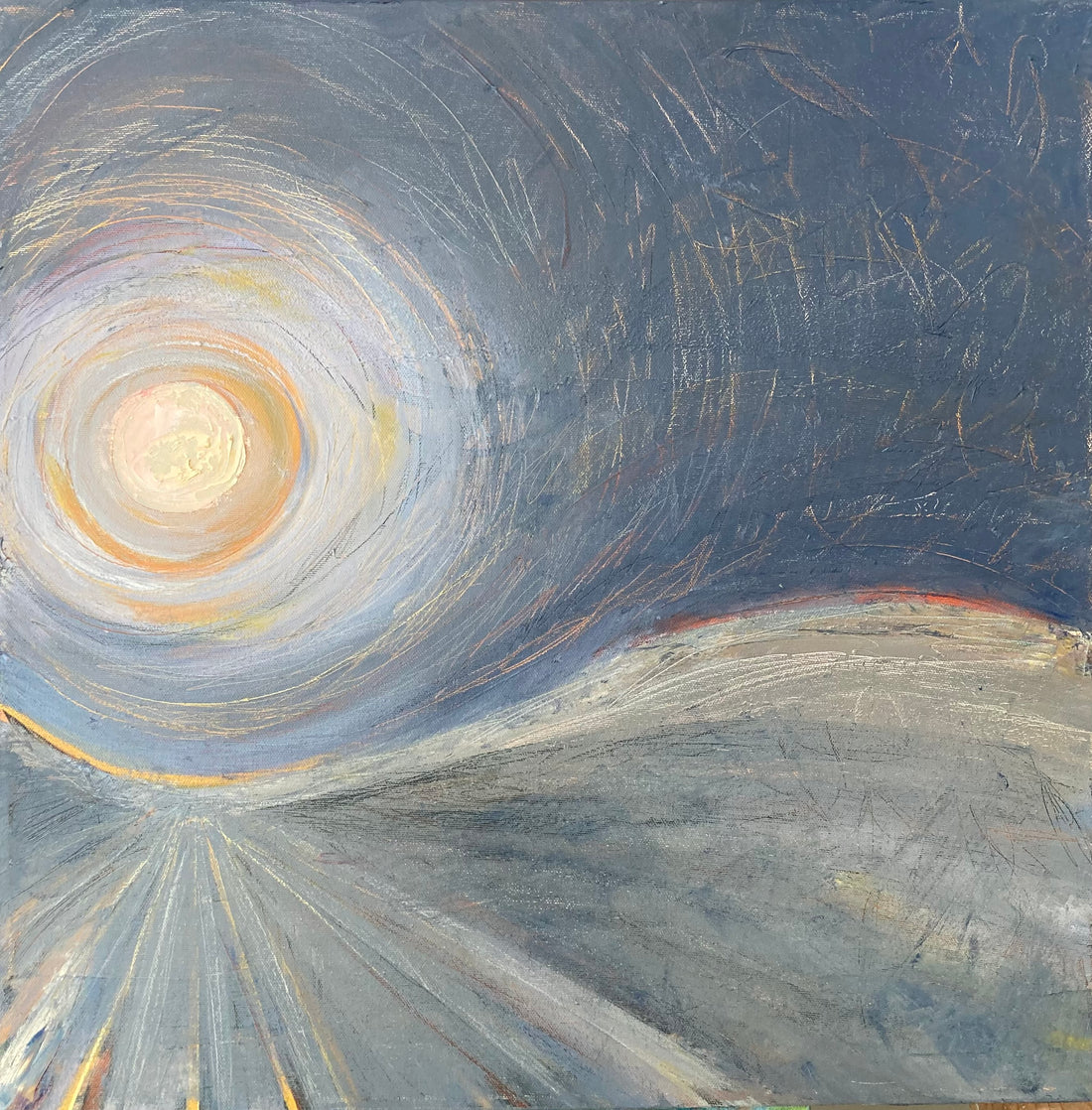 A New Day is an original Canadian oil painting done in a contemporary minimal style