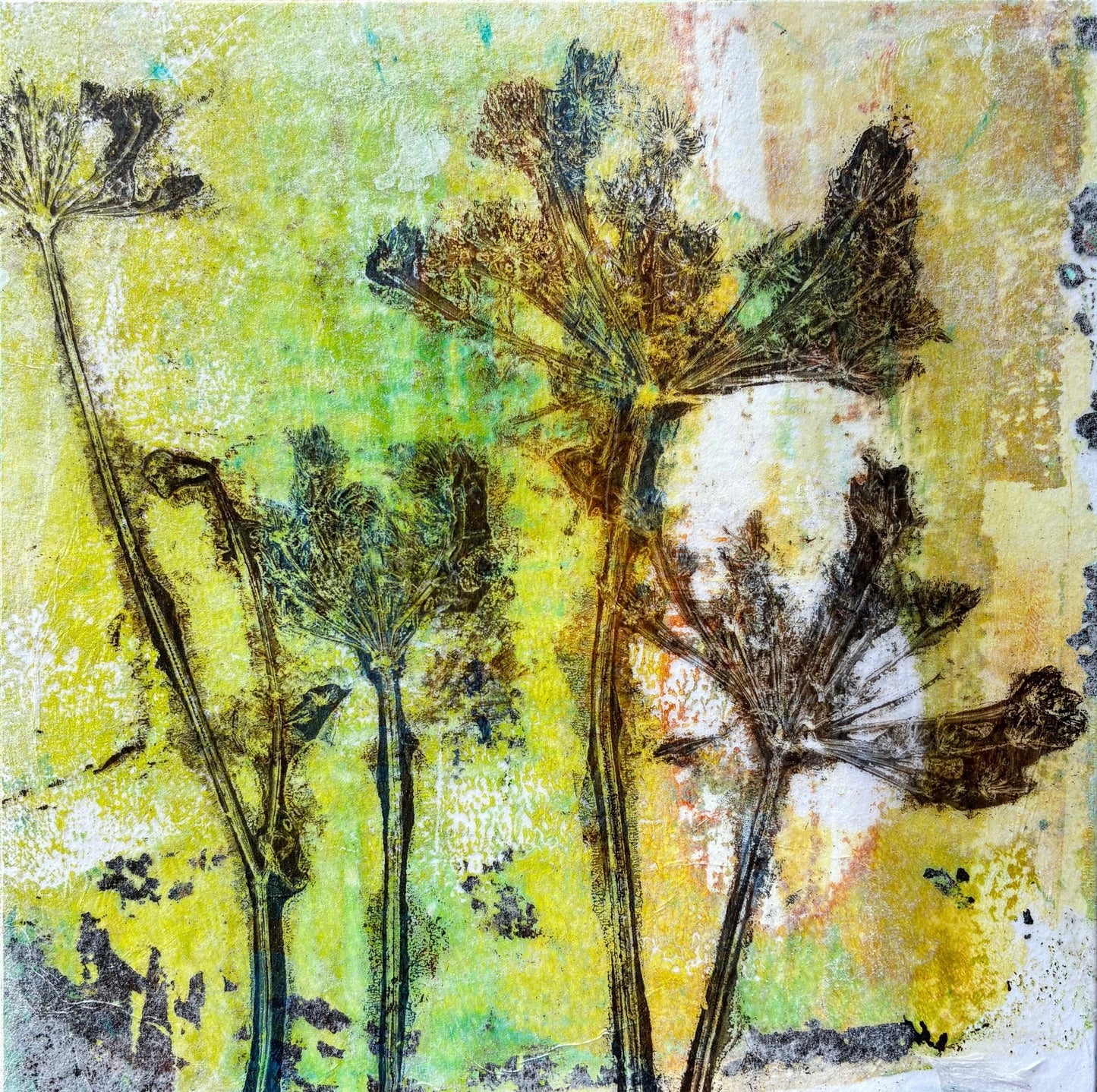 Mono Print Wildflowers #1