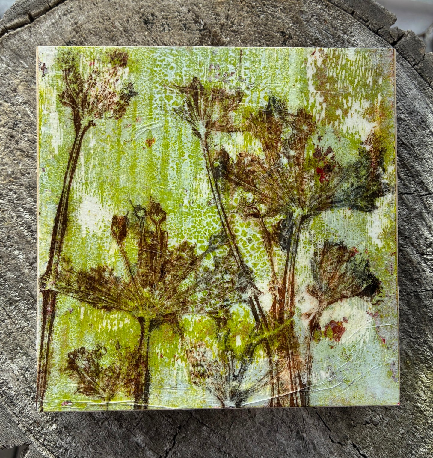 Mono Print Wildflowers #2